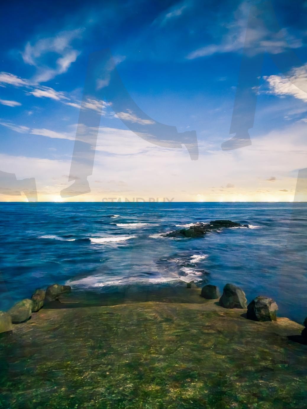 그림같은 초저녁 바다 | 바다, 제주, 구름, 길, 불빛 | 스탠바이 STANDBUY 디지털 콘텐츠