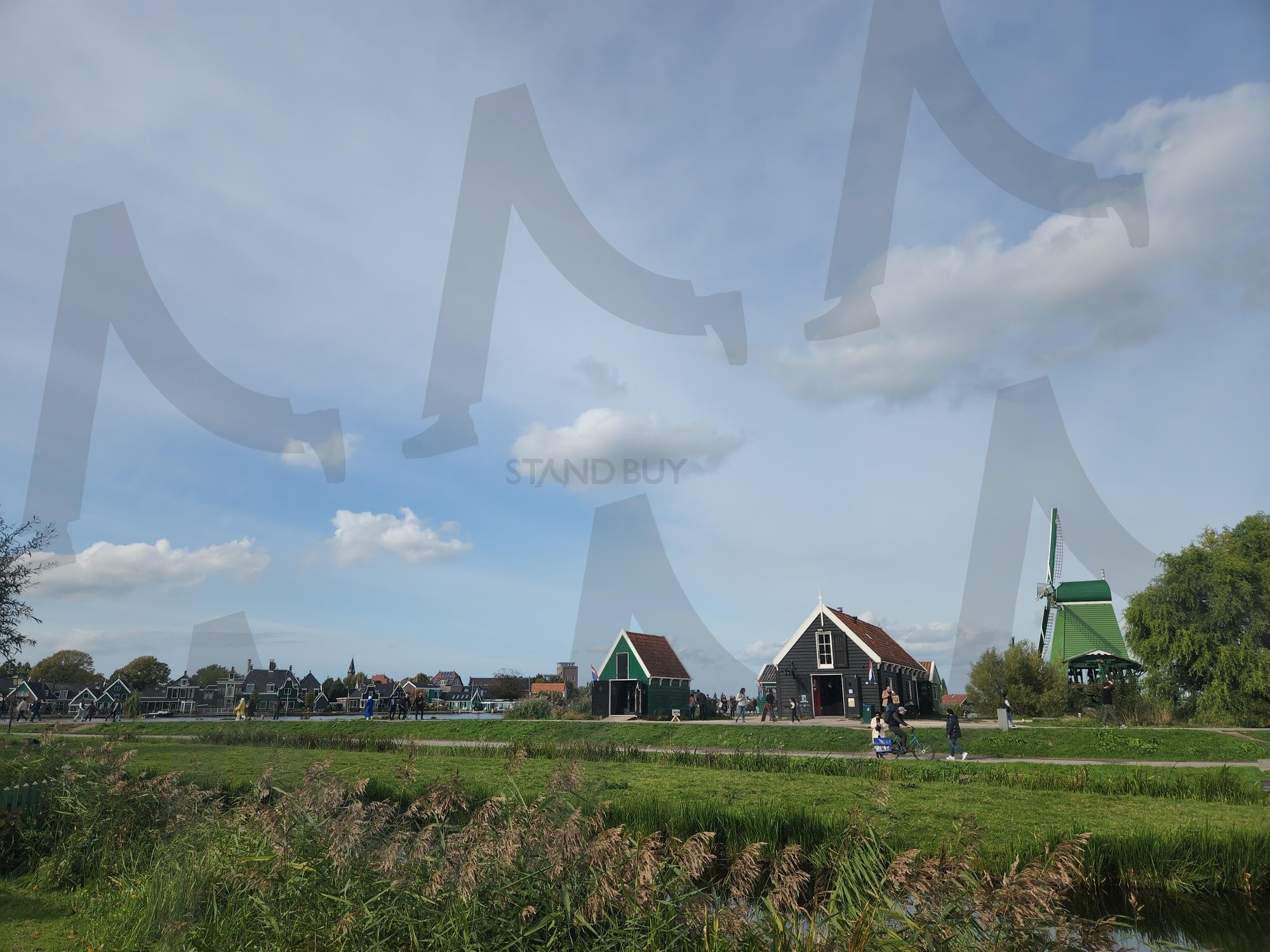 네덜란드 풍차마을 | 유럽, 네덜란드, 잔세스칸스, 풍차마을, 아름다운, 구름 | 스탠바이 STANDBUY 디지털 콘텐츠