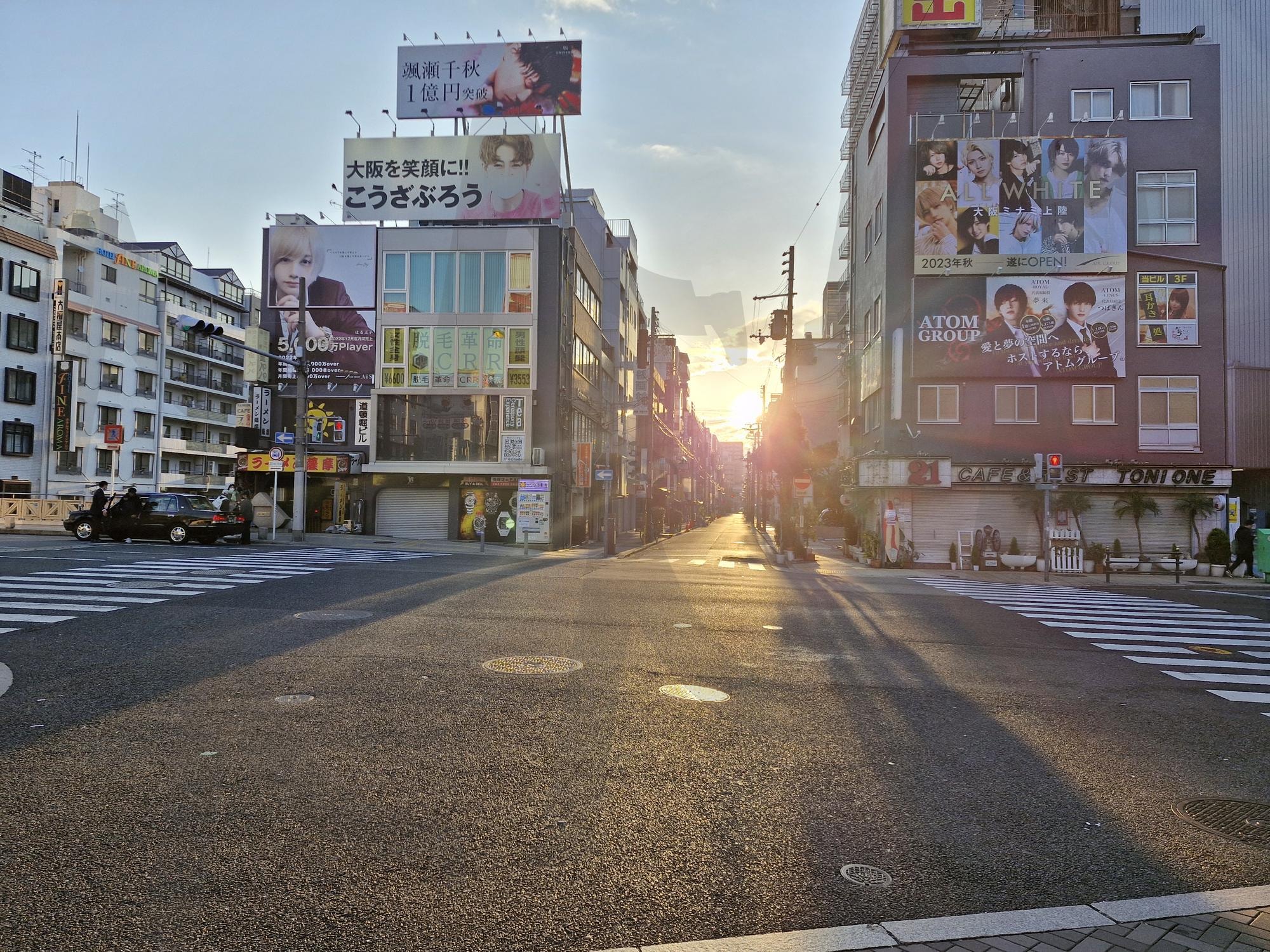 오사카시 | 오사카, 도톤보리, 공허한길, 아침햇살, 여행, 일본 | 스탠바이 STANDBUY 디지털 콘텐츠