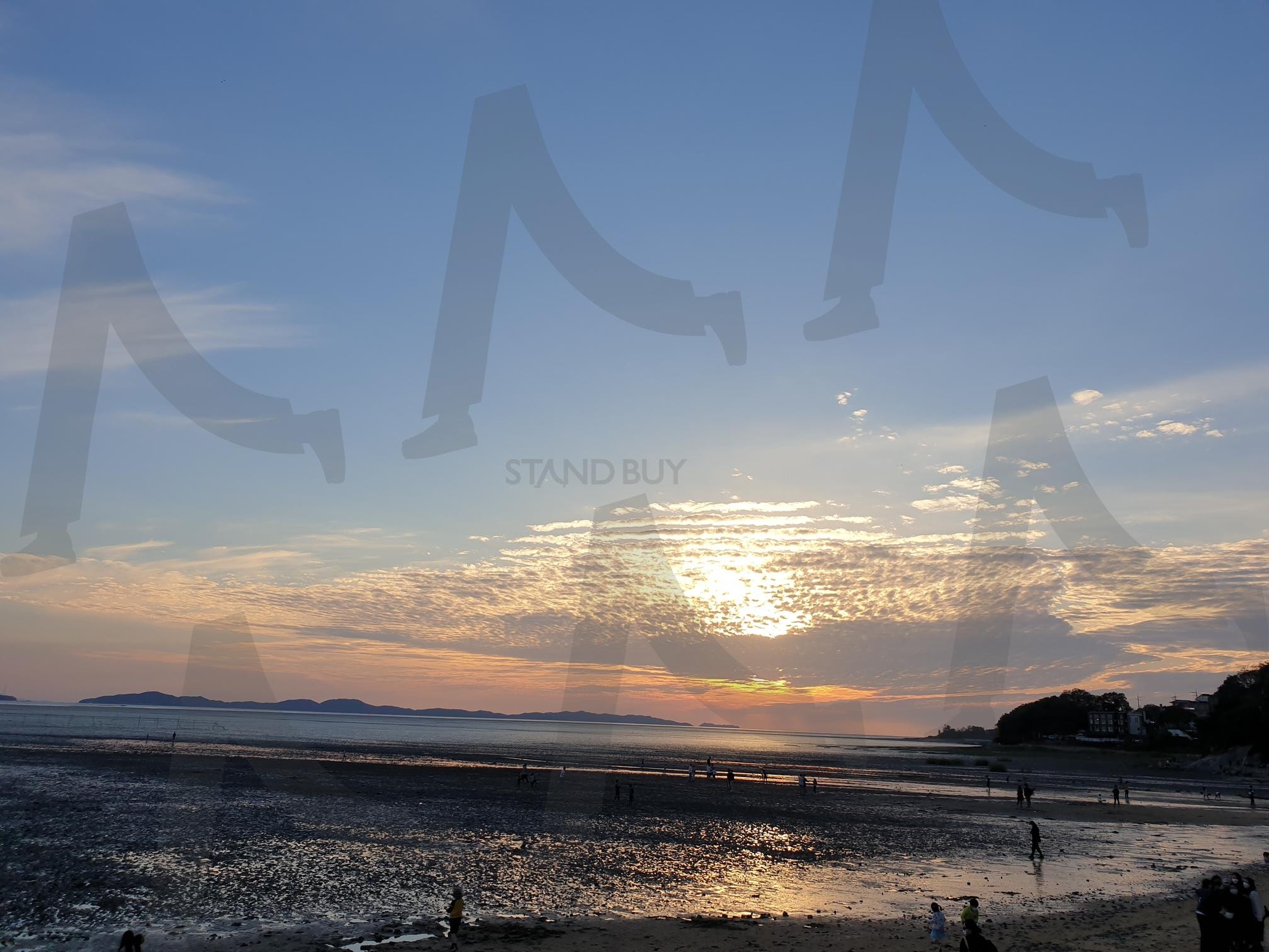 강원도 동막 해변 석양 | 강원도, 동막해변, 석양, 자연, 경치, 바다, 해변, 하늘, 구름, 태양 | 스탠바이 STANDBUY 디지털 콘텐츠