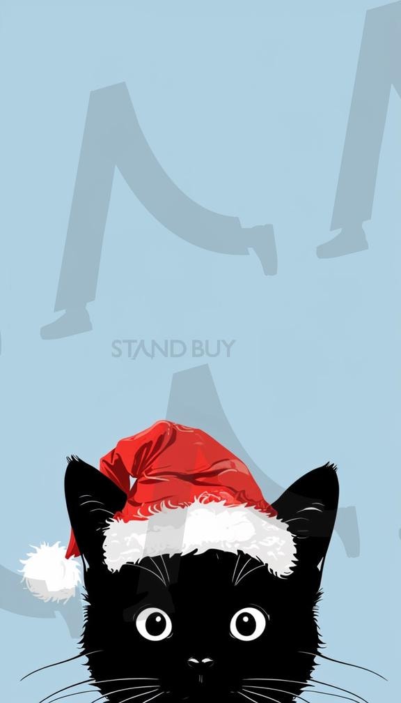 산타 고양이(배경) | 핸드폰 배경화면, 배경화면, 고양이, 고양이 배경화면, 산타 고양이, 산타, 산타모자, 산타고양이, ai | 스탠바이 STANDBUY 디지털 콘텐츠