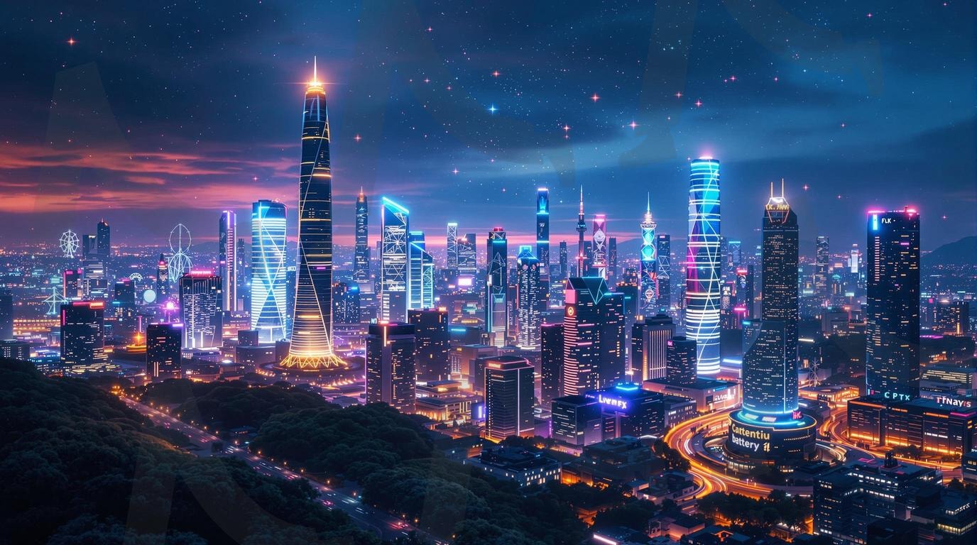 네온 미래형 도시의 불빛 | 네온, 네온도시, 미래형도시, 미래도시, 네온빛도시, ai | 스탠바이 STANDBUY 디지털 콘텐츠