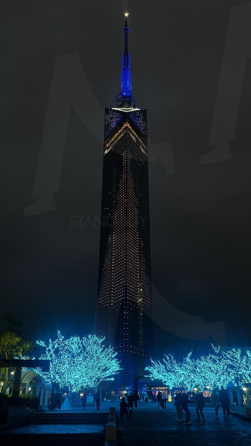 후쿠오카 타워, 일본 후쿠오카 | 겨울, 야경, 타워, 후쿠오카 타워, 타워 야경, 일본 후쿠오카, 일본, 불빛, 타워 외벽 | 스탠바이 STANDBUY 디지털 콘텐츠