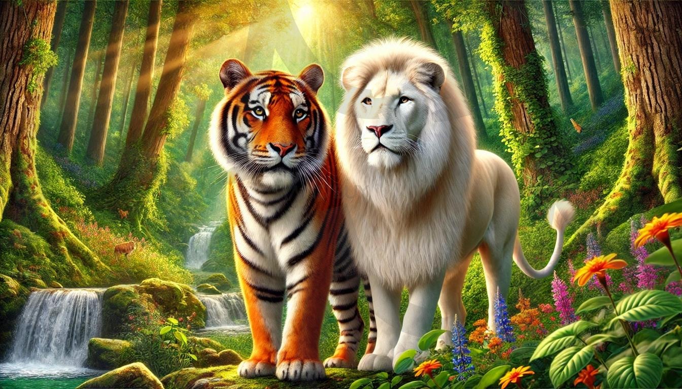 호랑이 백사자 | 호랑이, 사자, 백사자, 동물, 배경이미지 | 스탠바이 STANDBUY 디지털 콘텐츠