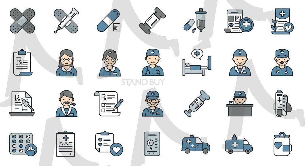 병원관련 아이콘 | ai, 병원, 아이콘, 병원아이콘, 환자, 의사, 간호사, 대학병원, 종합병원, 병원행정 | 스탠바이 STANDBUY 디지털 콘텐츠