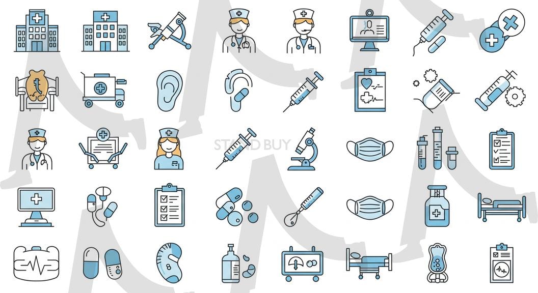 병원관련 아이콘 | ai, 병원아이콘, 병원, 아이콘, 대학병원, 종합병원, 개인병원, 간호사, 의사, 간호조무사, 행정, 병원행정직원 | 스탠바이 STANDBUY 디지털 콘텐츠