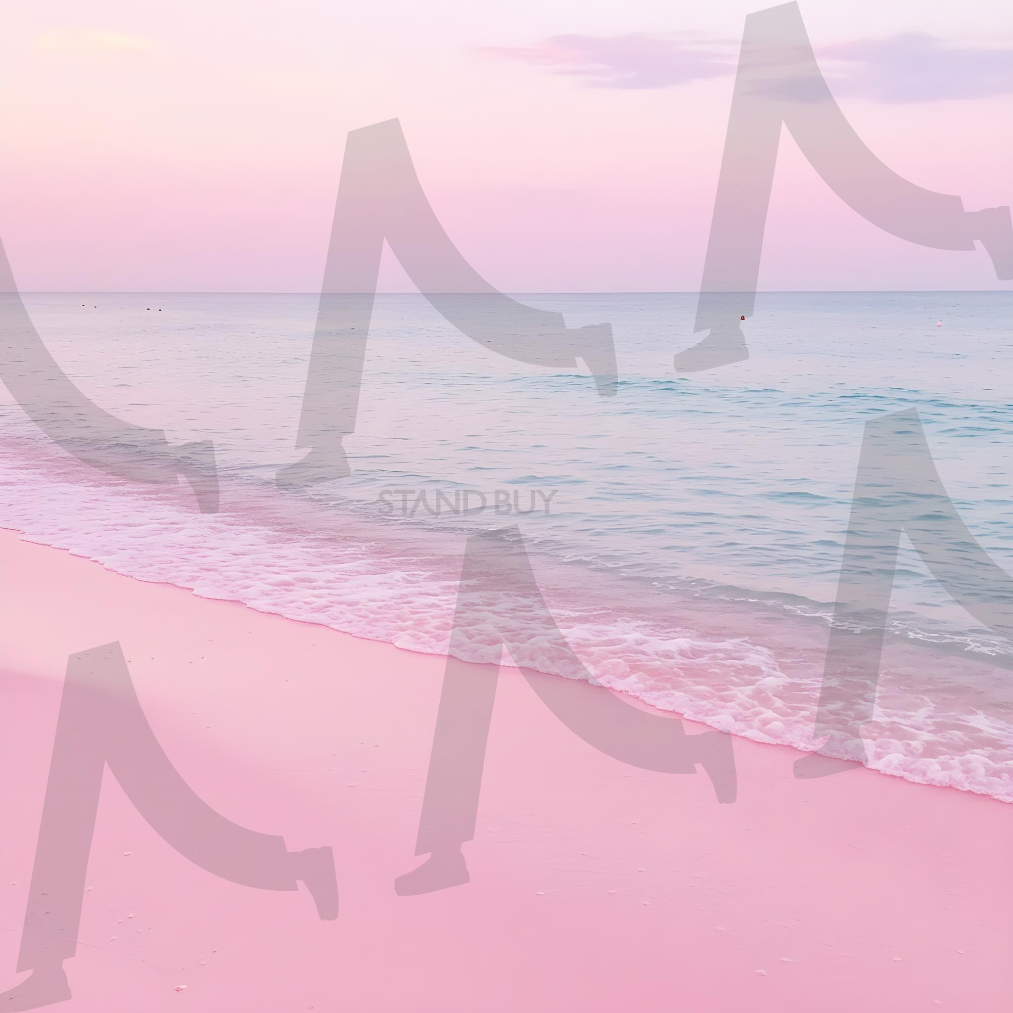 핑크 해변가 | pink, 핑크, 해변가, beach, sea, 핑크바다, 바닷가, 해수욕장, 모레사장, ai | 스탠바이 STANDBUY 디지털 콘텐츠