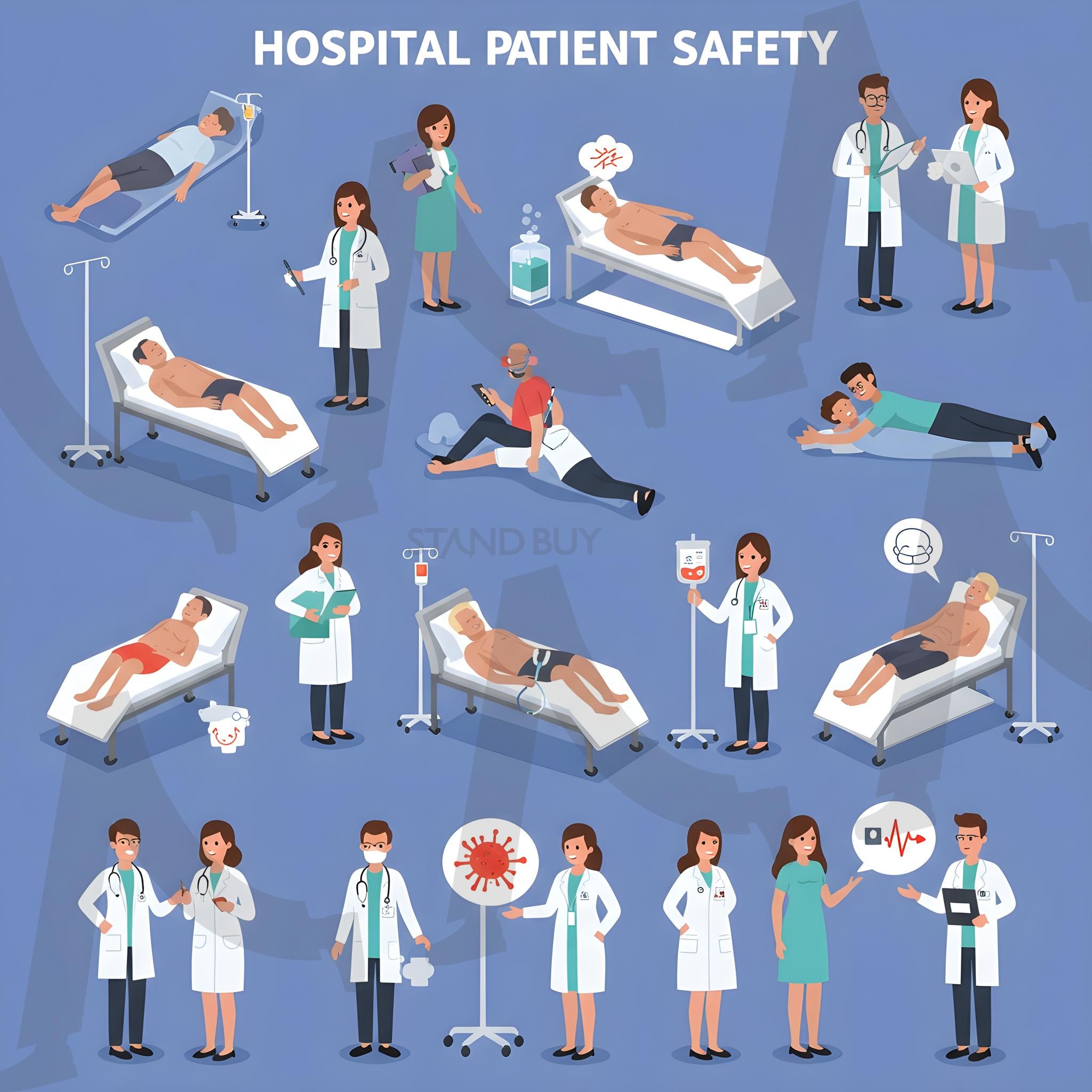 병원 안전관련 문구 및 캐릭터 | ai, 병원, 환자, 의사, 간호사, 병원안전, 병원기획실, QPS, 병원코디네이터 | 스탠바이 STANDBUY 디지털 콘텐츠