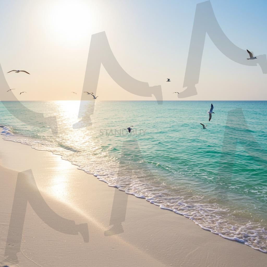 배경화면 | 자연풍경, 해변, 새, 햇빛, 바다, 모레, 푸른바다, ai | 스탠바이 STANDBUY 디지털 콘텐츠