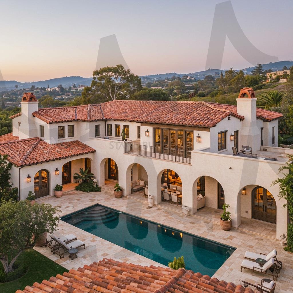 고급스러운 수영장 있는 주택 | ai, 주택, 집, 건물, 건축, 인테리어, 풍경, 배경 | 스탠바이 STANDBUY 디지털 콘텐츠