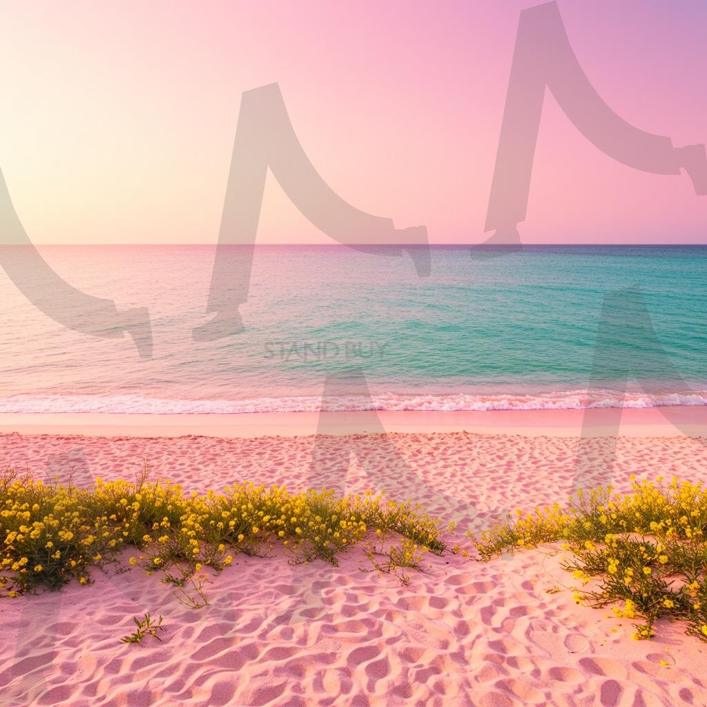 해변가 | pink, beach, sea, 바다, 바닷가, 해변가, 핑크하늘, 모레사장, 해수욕장, ai | 스탠바이 STANDBUY 디지털 콘텐츠