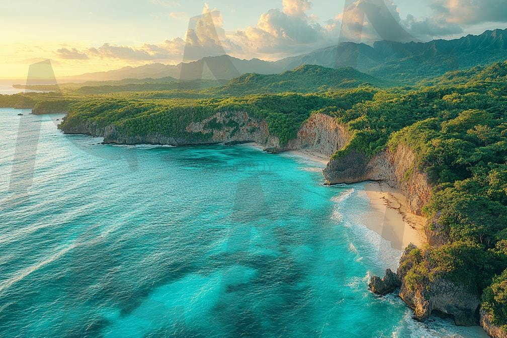 하늘에서 바라본 바다의 풍경,섬,나무 | 자연, 풍경, 바다, 하늘, 섬, 숲, ai | 스탠바이 STANDBUY 디지털 콘텐츠