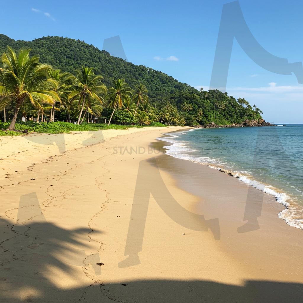 해변가, 바다, 해수욕장, 하늘, | 해변가, 바다, 해수욕장, 자연풍경, 자연, 나무, 하늘, 구름, 야자수 나무, beach, sea, swimming beach, natural scenery, nature, trees, sky, clouds, palm trees, ai | 스탠바이 STANDBUY 디지털 콘텐츠