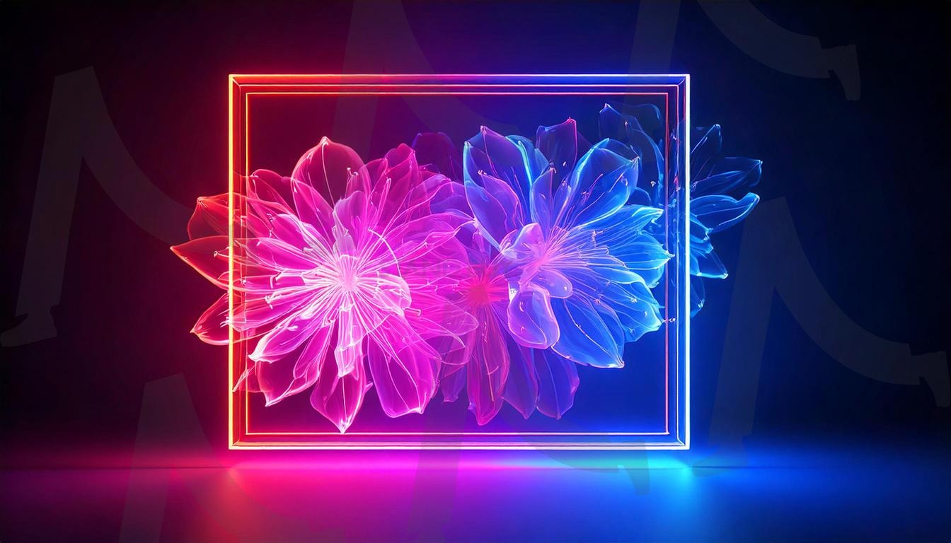 화려한 꽃의 향연 – 빛과 색의 조화 | 꽃, 아름다움, 생명력, 예술작품, 현대미술, 디자인, 색감, 아트, 조화, 시각적, 감성, 모던아트, 화려한, 강렬한, 네온, 파란색, 핑크색, 네온꽃, 형광등, 배경화면, ai | 스탠바이 STANDBUY 디지털 콘텐츠