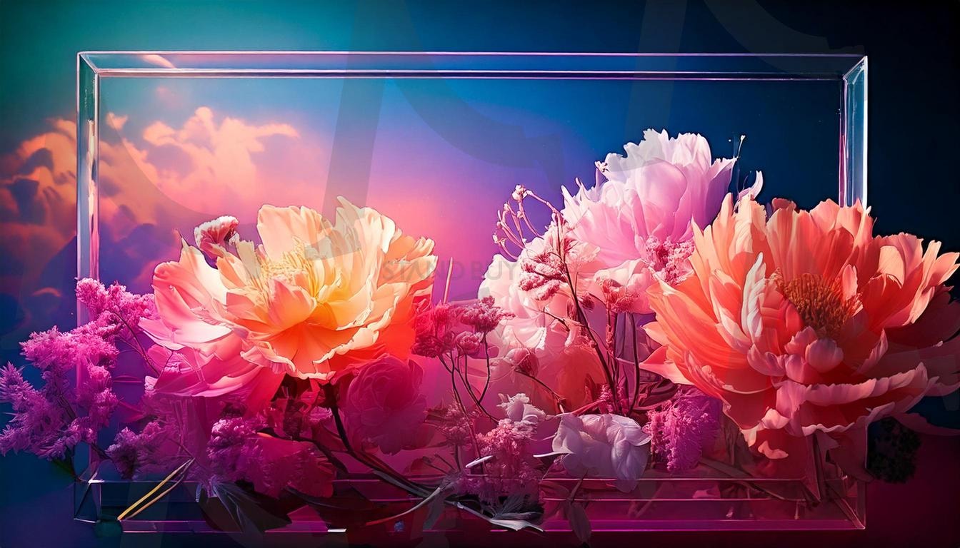 생명력 넘치는 꽃의 향연 | 꽃, 아름다움, 생명, 예술작품, 디자인, 현대미술, 색감, 화려한, 자연, 아트, 조화, 시각적, 배경화면, 핑크, 주황, 남색, 자주색, 그라데이션, 모던아트, 감성, ai | 스탠바이 STANDBUY 디지털 콘텐츠