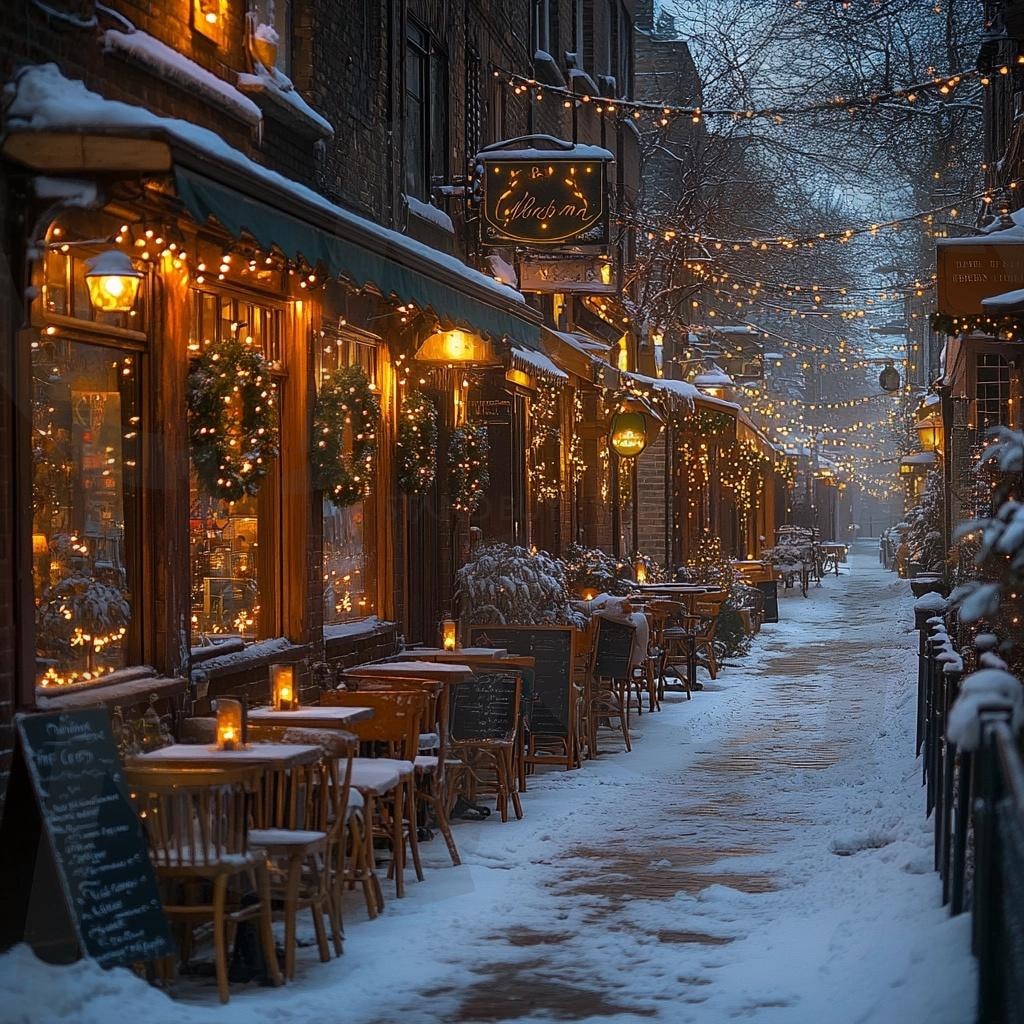 분위기 좋은 카페와 골목길의 모습9 | 풍경, 배경, 카페, 골목길, 길, 분위기, ai | 스탠바이 STANDBUY 디지털 콘텐츠