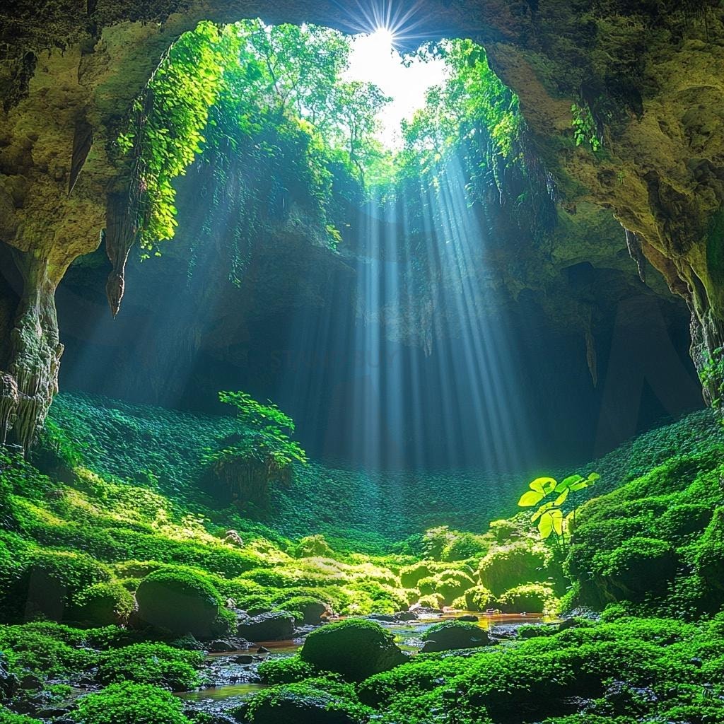 다양한 동굴의 모습-숲 | 자연, 풍경, 동굴, 환경, 빛, 숲, ai | 스탠바이 STANDBUY 디지털 콘텐츠