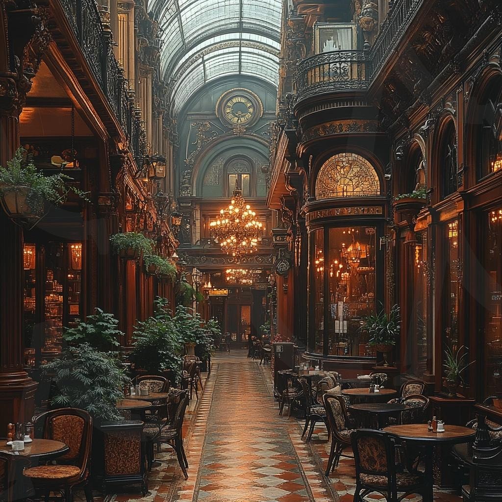 분위기 좋은 카페와 골목길의 모습17 | 풍경, 배경, 카페, 골목길, 길, 분위기, ai | 스탠바이 STANDBUY 디지털 콘텐츠