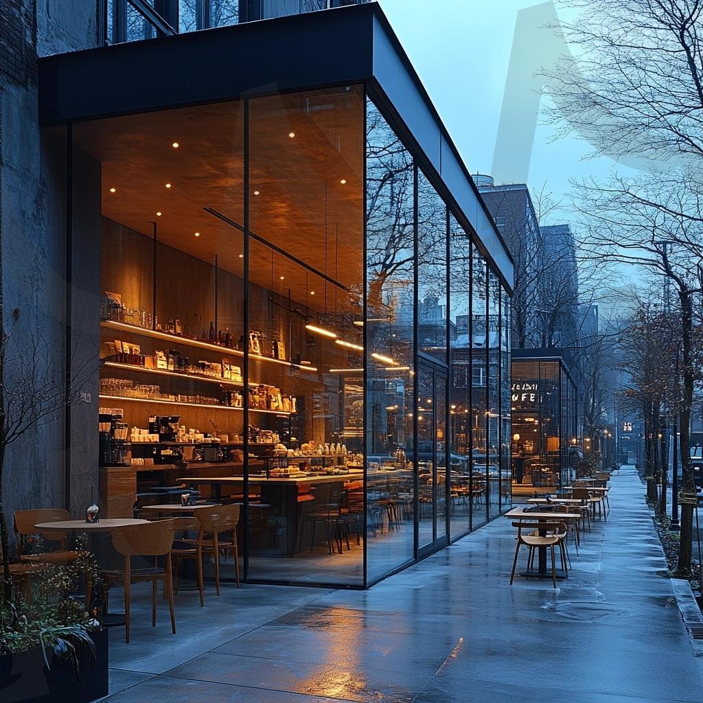 분위기 좋은 카페와 골목길의 모습15 | 풍경, 배경, 카페, 골목길, 길, 분위기, ai | 스탠바이 STANDBUY 디지털 콘텐츠