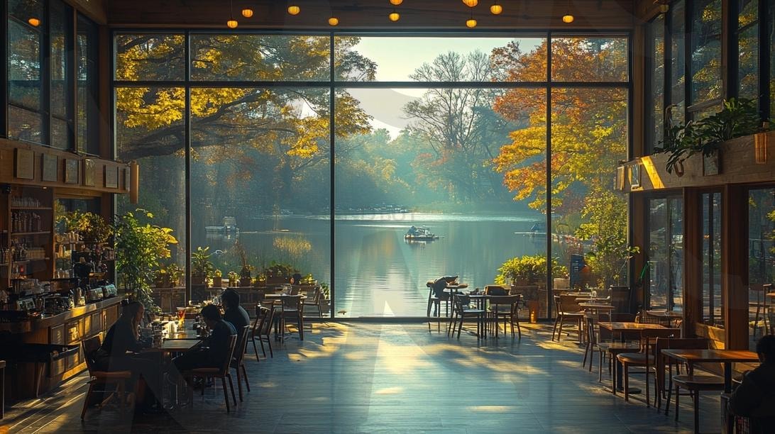 다양한 분위기 좋은 카페의 모습 74 | 풍경, 배경, 카페, 커피, 아늑한, 분위기, ai | 스탠바이 STANDBUY 디지털 콘텐츠