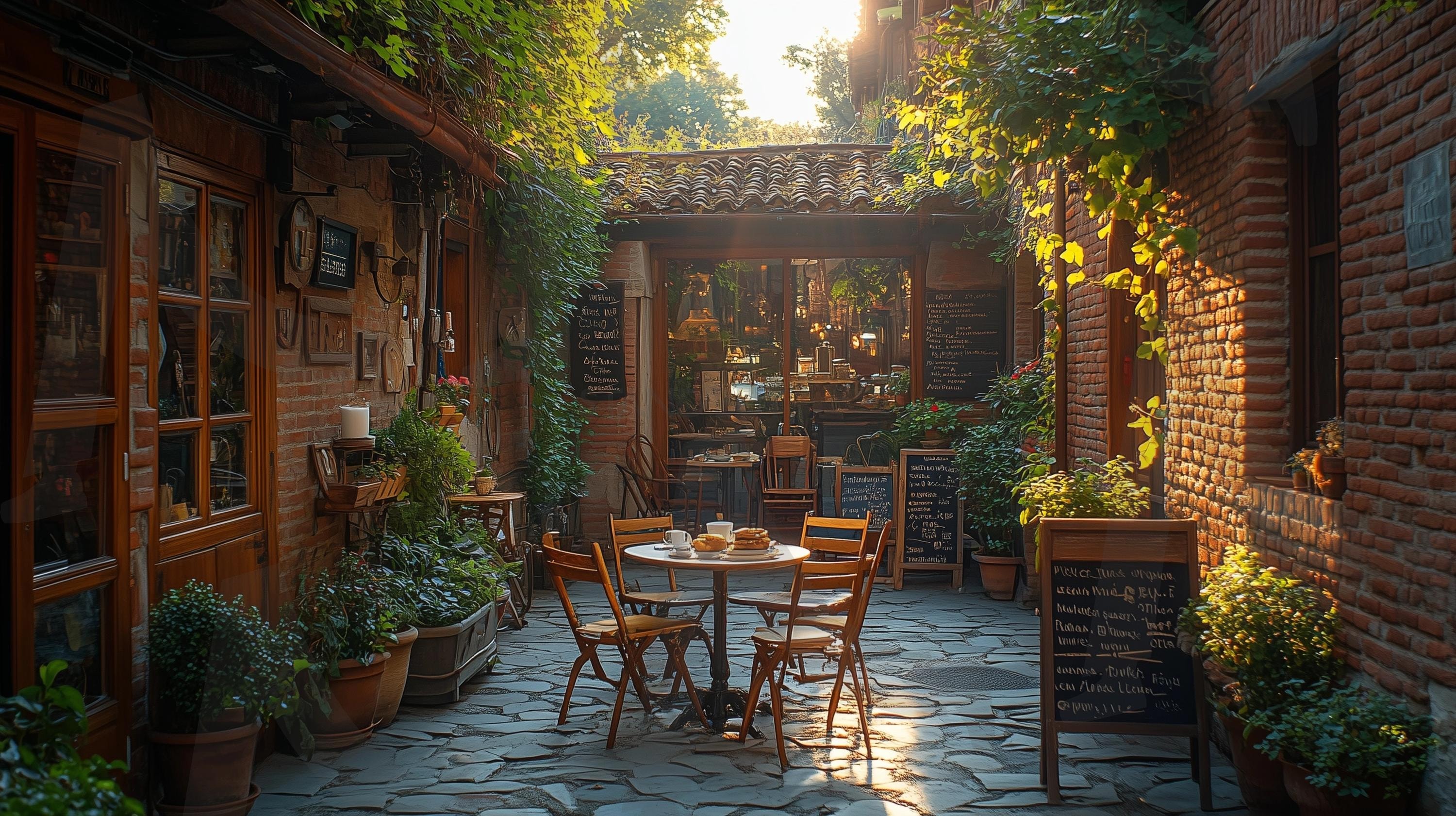 따뜻한 분위기의 카페 모습 | 풍경, 배경, 카페, 커피, 따뜻한, 아늑한, 분위기, 의자, 테이블 | 스탠바이 STANDBUY 디지털 콘텐츠