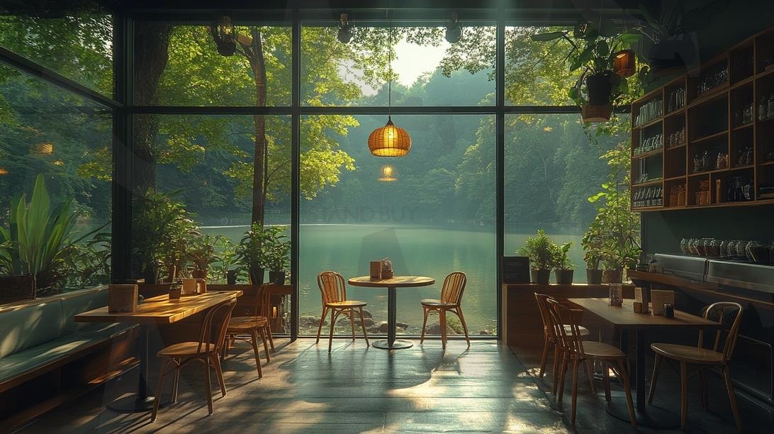 다양한 분위기 좋은 카페의 모습 75 | 풍경, 배경, 카페, 커피, 아늑한, 분위기, ai | 스탠바이 STANDBUY 디지털 콘텐츠