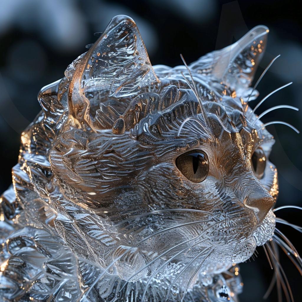 고양이 얼음동상사진 | 고양이, 캣, 냥이, 동물, 반려동물, ai | 스탠바이 STANDBUY 디지털 콘텐츠