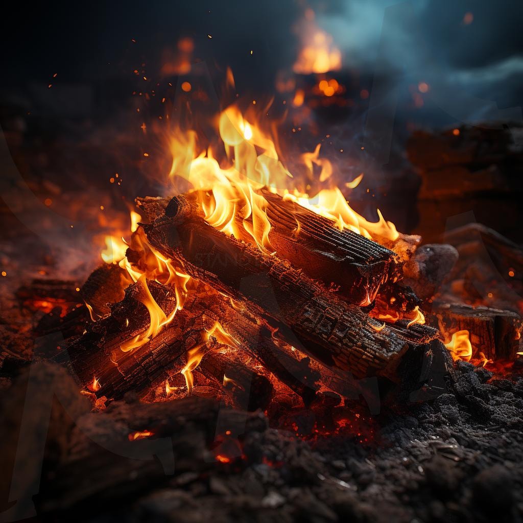 활활타오르는 모닥불 | 불멍, 화로, 모닥불, 불, 겨울, 가을, 장작, ai | 스탠바이 STANDBUY 디지털 콘텐츠