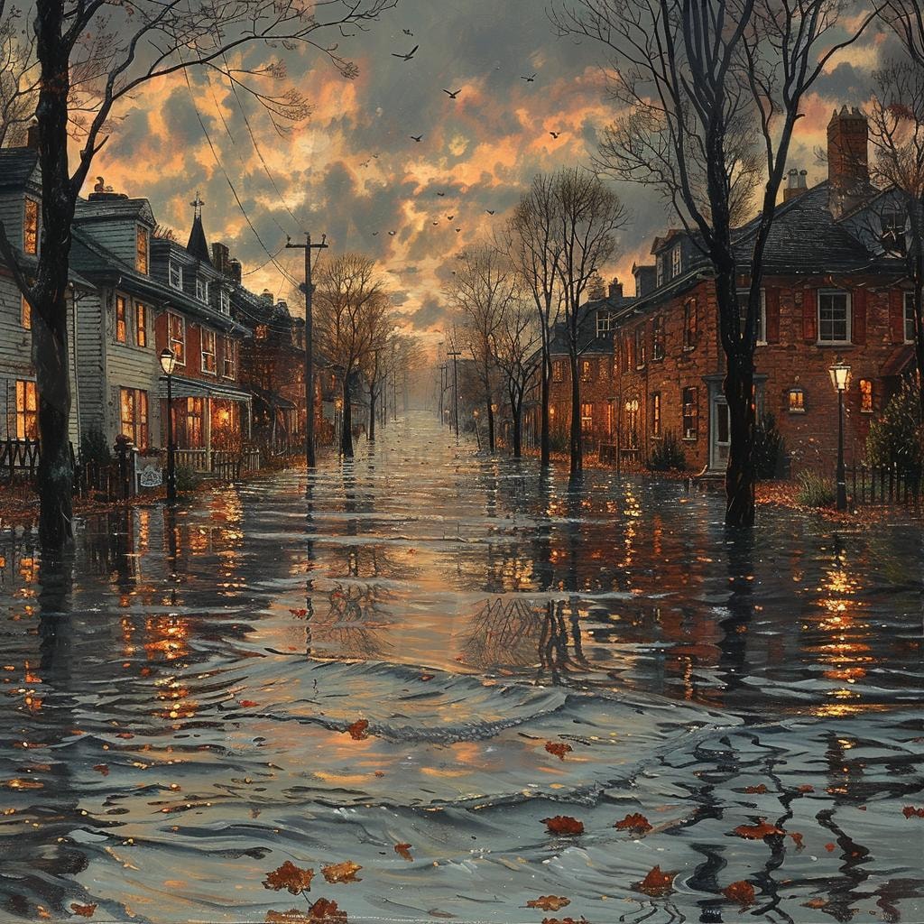 비온뒤거리풍경 | 비, 가을, 겨울, 거리, 가로등, 도시, 장마, 마을, 숲, 홍수, ai | 스탠바이 STANDBUY 디지털 콘텐츠