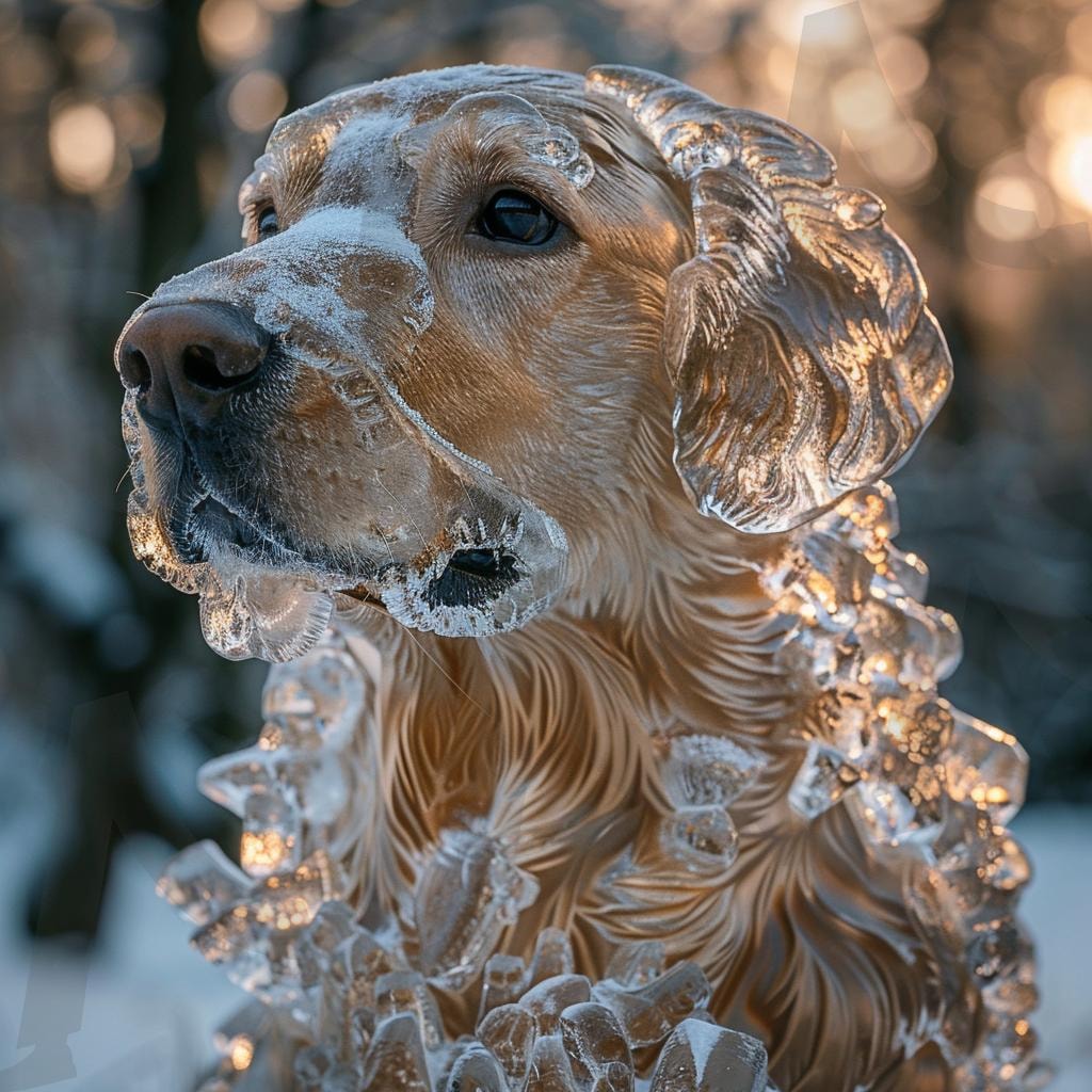 얼음강아지 | 얼음, 동상, 작품, 물, 겨울, 꽁꽁, 동상, 강아지, 멍멍이, 개, ai | 스탠바이 STANDBUY 디지털 콘텐츠