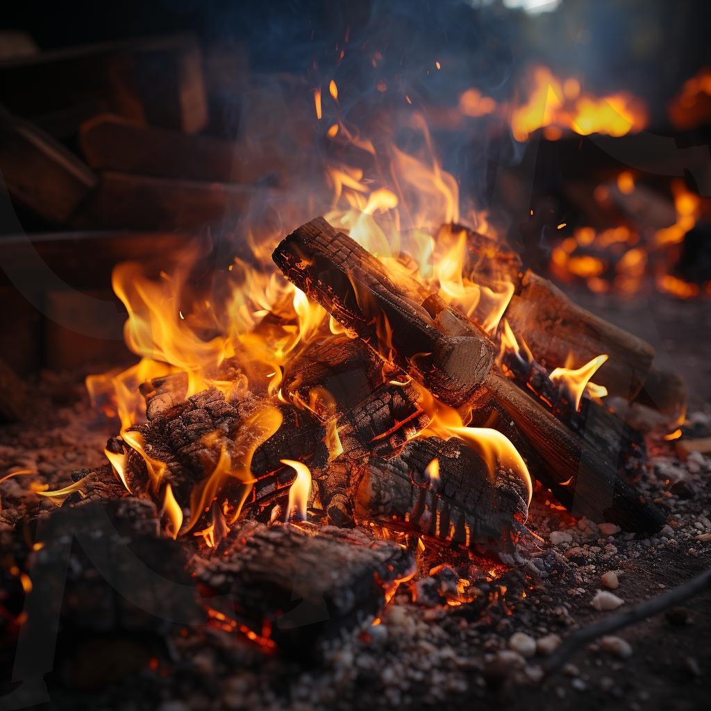 활활타오르는 모닥불 | 불멍, 화로, 모닥불, 불, 겨울, 가을, 장작, ai | 스탠바이 STANDBUY 디지털 콘텐츠