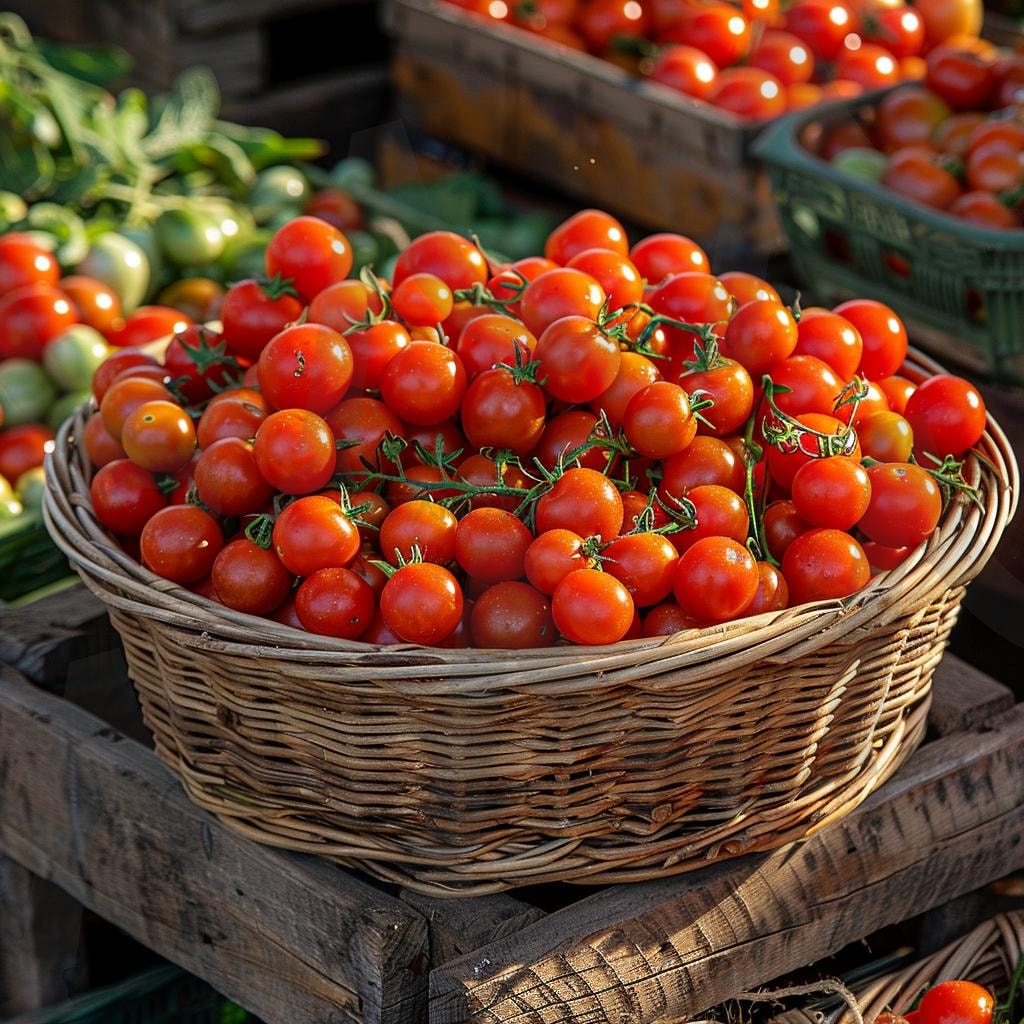 방울토마토바구니 | 방울토마토, 토마토, 과일, 과일바구니, 빨간색, ai | 스탠바이 STANDBUY 디지털 콘텐츠