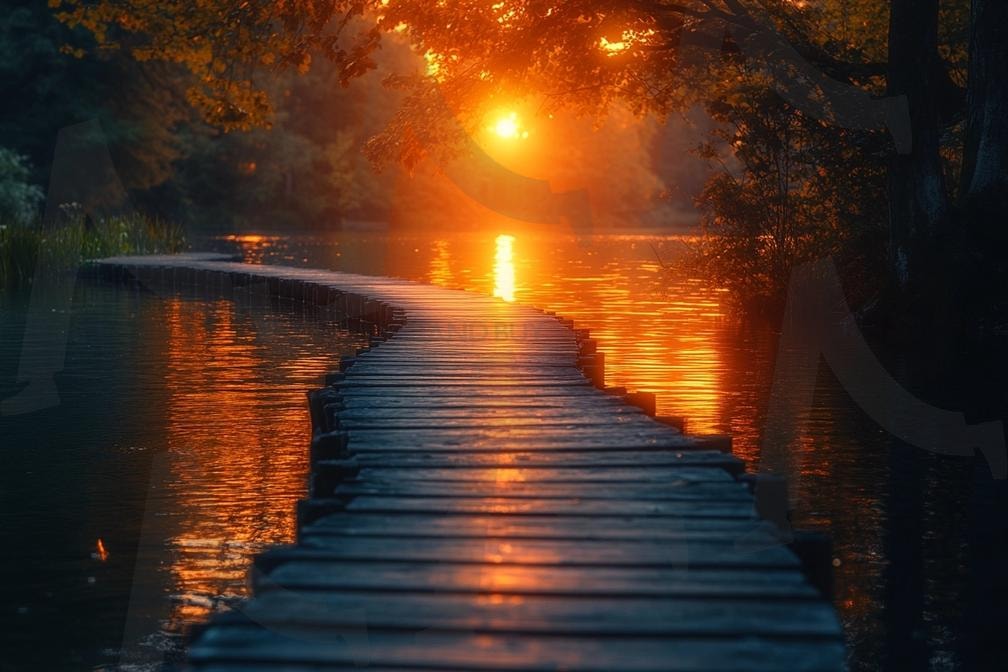 다양한 분위기의 호수가 있는 산책로의 모습 9 | 풍경, 배경, 산책로, 공원, 공원로, 길, ai | 스탠바이 STANDBUY 디지털 콘텐츠