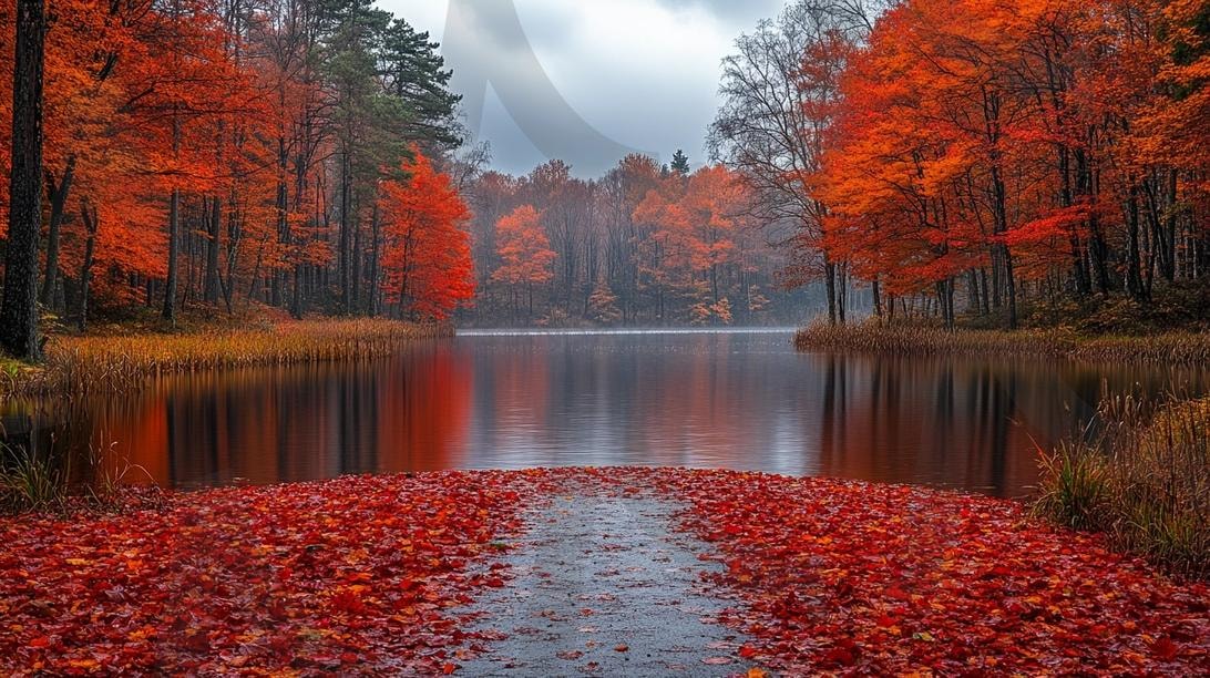 다양한 분위기의 호수가 있는 산책로의 모습 11 | 풍경, 배경, 산책로, 공원, 공원로, 길, ai | 스탠바이 STANDBUY 디지털 콘텐츠