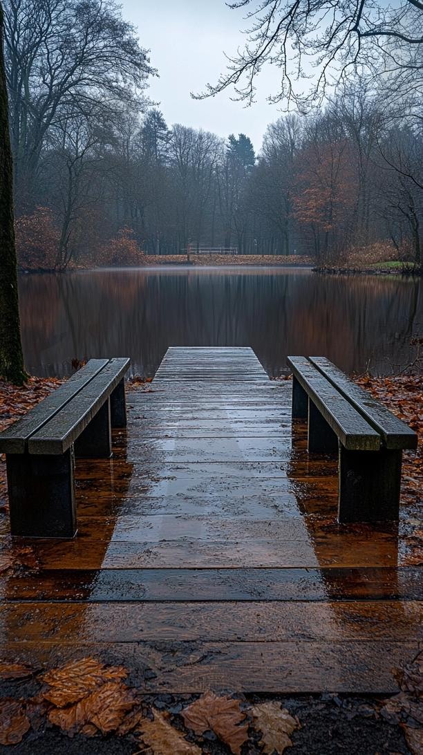 다양한 분위기의 호수가 있는 산책로의 모습 4 | 풍경, 배경, 산책로, 공원, 공원로, 길, ai | 스탠바이 STANDBUY 디지털 콘텐츠