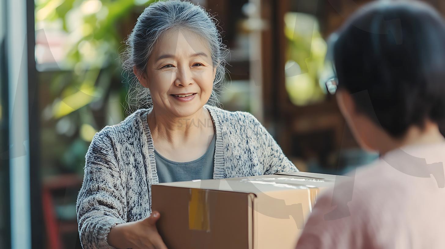 캐주얼한 옷, 편안한 분위기, 솔직한 순간, 자연 채광, 따뜻한 환경, 사실적인 디테일, 미묘한 그림자, 사진, 일광을 입고 친구가 상자를 옮기는 것을 돕는 동아시아 선배 여성. | 캐주얼한 옷, 편안한 분위기, 솔직한 순간, 자연 채광, 따뜻한 환경, 사실적인 디테일, 미묘한 그림자, 사진, 일광을 입고 친구가 상자를 옮기는 것을 돕는 동아시아 선배 여성., ai | 스탠바이 STANDBUY 디지털 콘텐츠