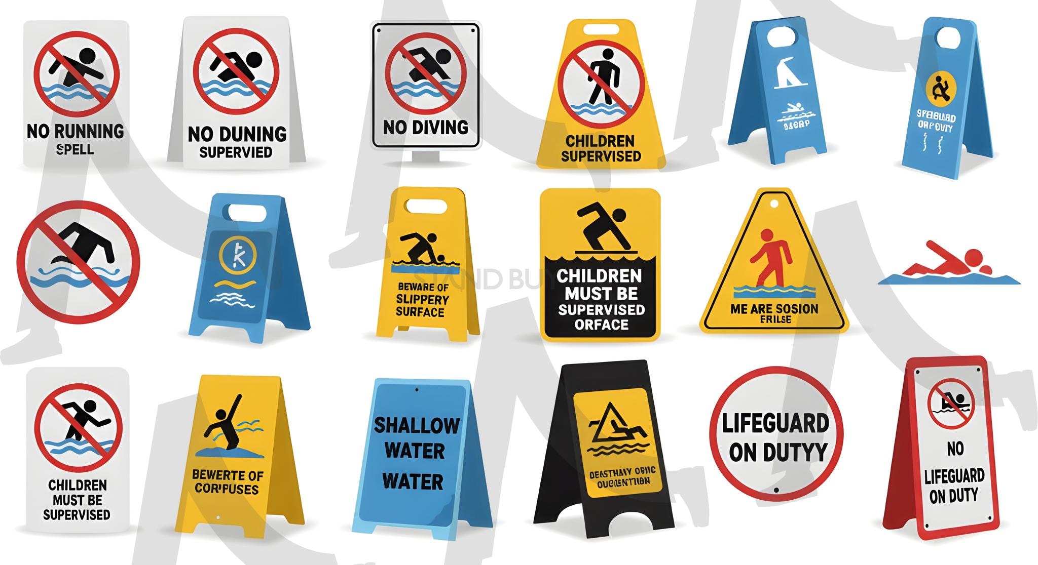 금지안내판,표지판 | 수영, 바다, 금지, 안내문구, 안내판, 표지판, 금지표지판, 수영금지, ai | 스탠바이 STANDBUY 디지털 콘텐츠