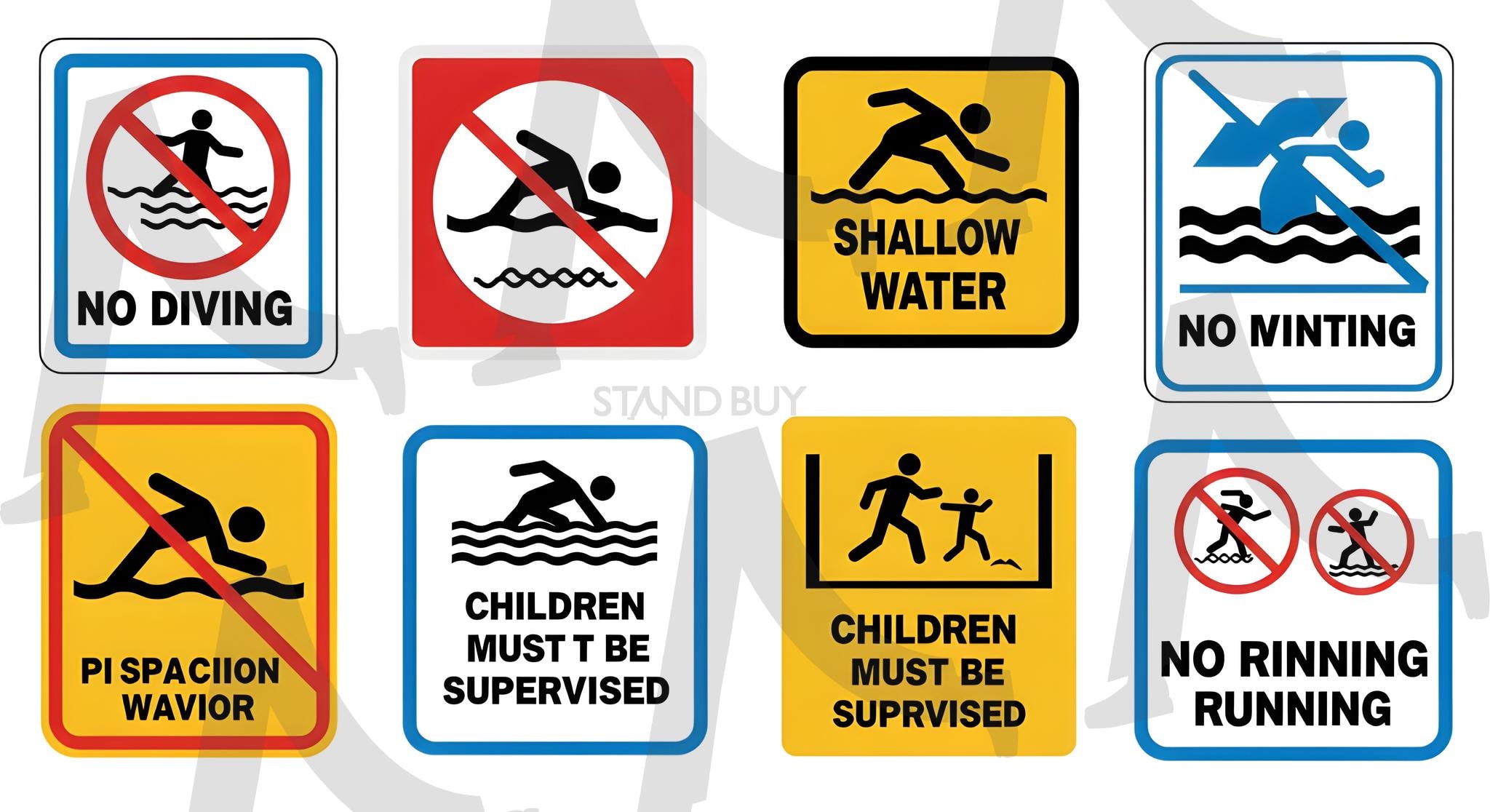 금지안내판,표지판 | 수영, 바다, 금지, 안내문구, 안내판, 표지판, 금지표지판, 수영금지, ai | 스탠바이 STANDBUY 디지털 콘텐츠