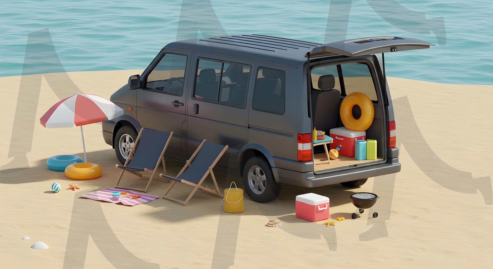 여름여행준비 일러스트레이션 | 바닷가, 바다, 여름, 여행, 모래, 휴가, 대양, 벡터, 하늘, 태양, 센터, 만화, 휴가, 물의, 삽화, 보트, 연안, 차, 의자, 관광 여행, 장난, 열렬한, 편하게 하다, 우산, ai | 스탠바이 STANDBUY 디지털 콘텐츠