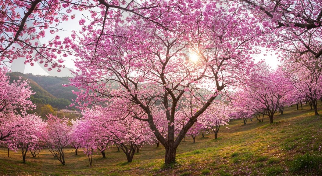 벚꽃풍경 | 경치, 자연, 한국, 벚꽃축제, 나무, 하늘, 꽃, 호수, 숲, 여름, 녹색, 단풍, 산, 봄, 잔디, 분홍색, 축제, 베경화면, 풍경화면, 아름다움, 절경, ai | 스탠바이 STANDBUY 디지털 콘텐츠