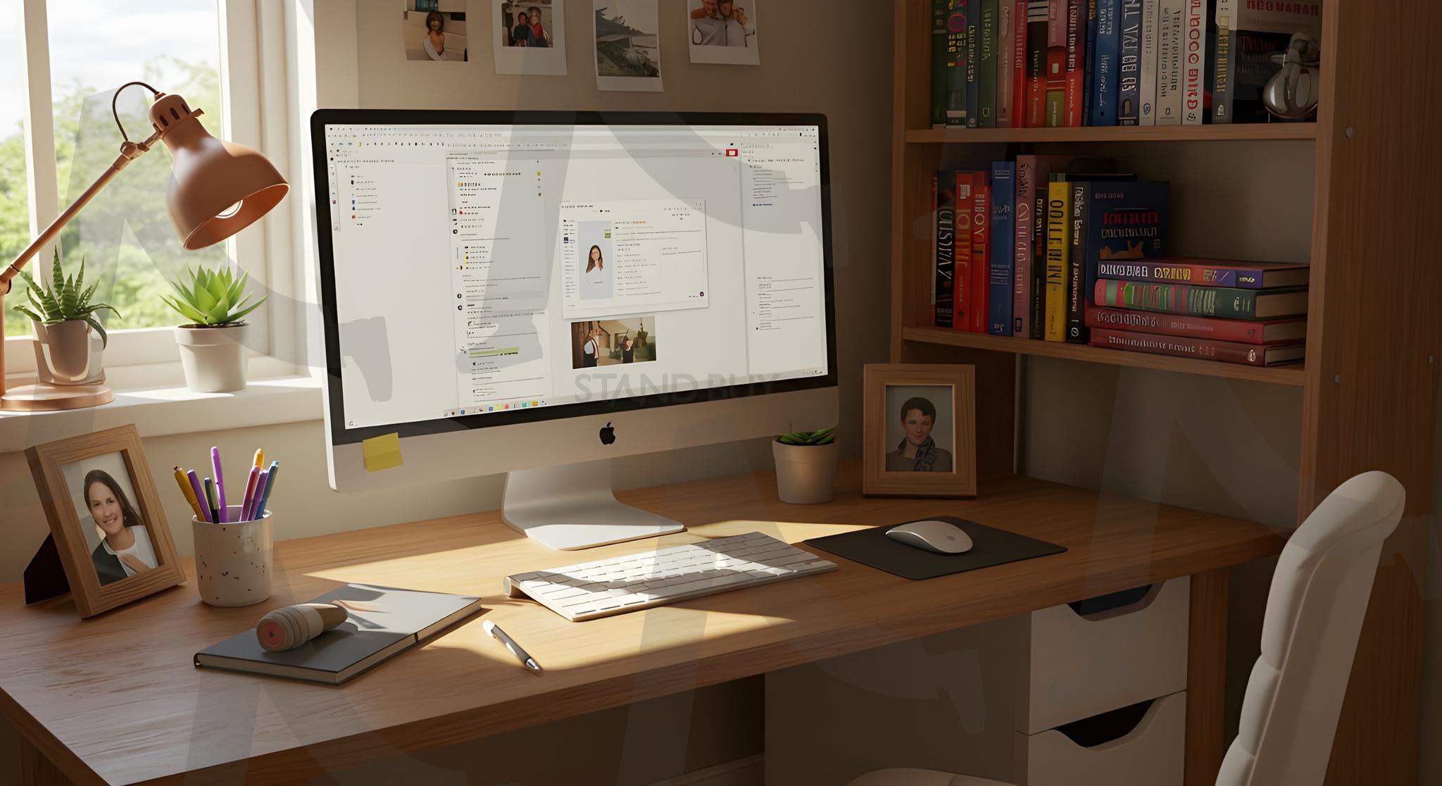 재택근무 | 홈 오피스, 편안한 작업 공간, 노트북, 집중, 생산성, 개인화된 인테리어, 원격 근무, 커피 한 잔, 자연광, 업무와 휴식, 효율적인 시간 관리, 가족과의 시간, 창의적인 환경, 온라인 회의, 업무와 삶의 균형, 재택근무, 공간, 자취방, 따스한 이미지, 감성사진, ai | 스탠바이 STANDBUY 디지털 콘텐츠