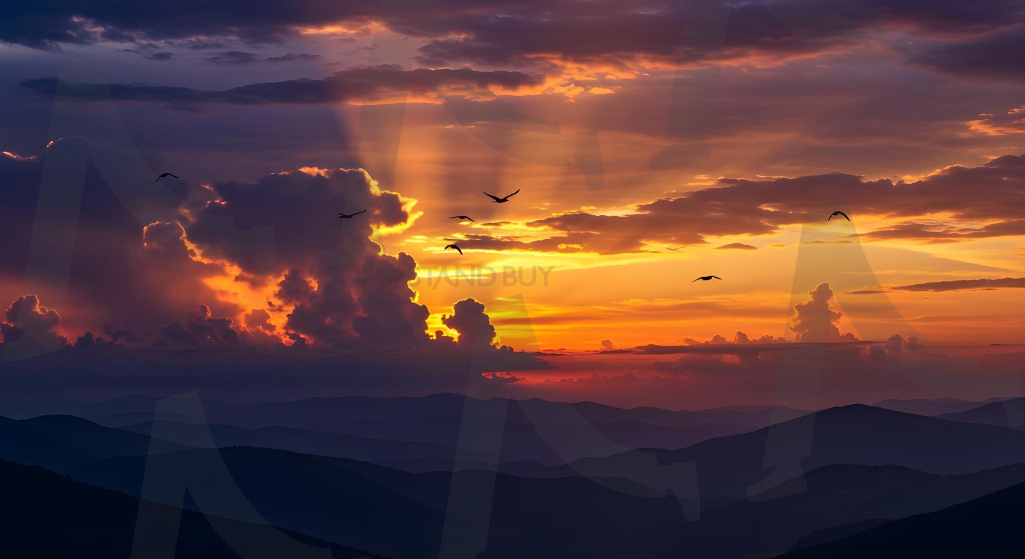 아름다운 풍경 | 하늘, 일몰, 태양, 구름, 자연, 일출, 주황색, 빨간색, 파란색, 밤, 조명, 풍경, 아름다움, 색, 아름다운, 하늘의 색, 노란색, 태양광, 새벽, 기후, 빛나는, 인상, 수평선, ai | 스탠바이 STANDBUY 디지털 콘텐츠