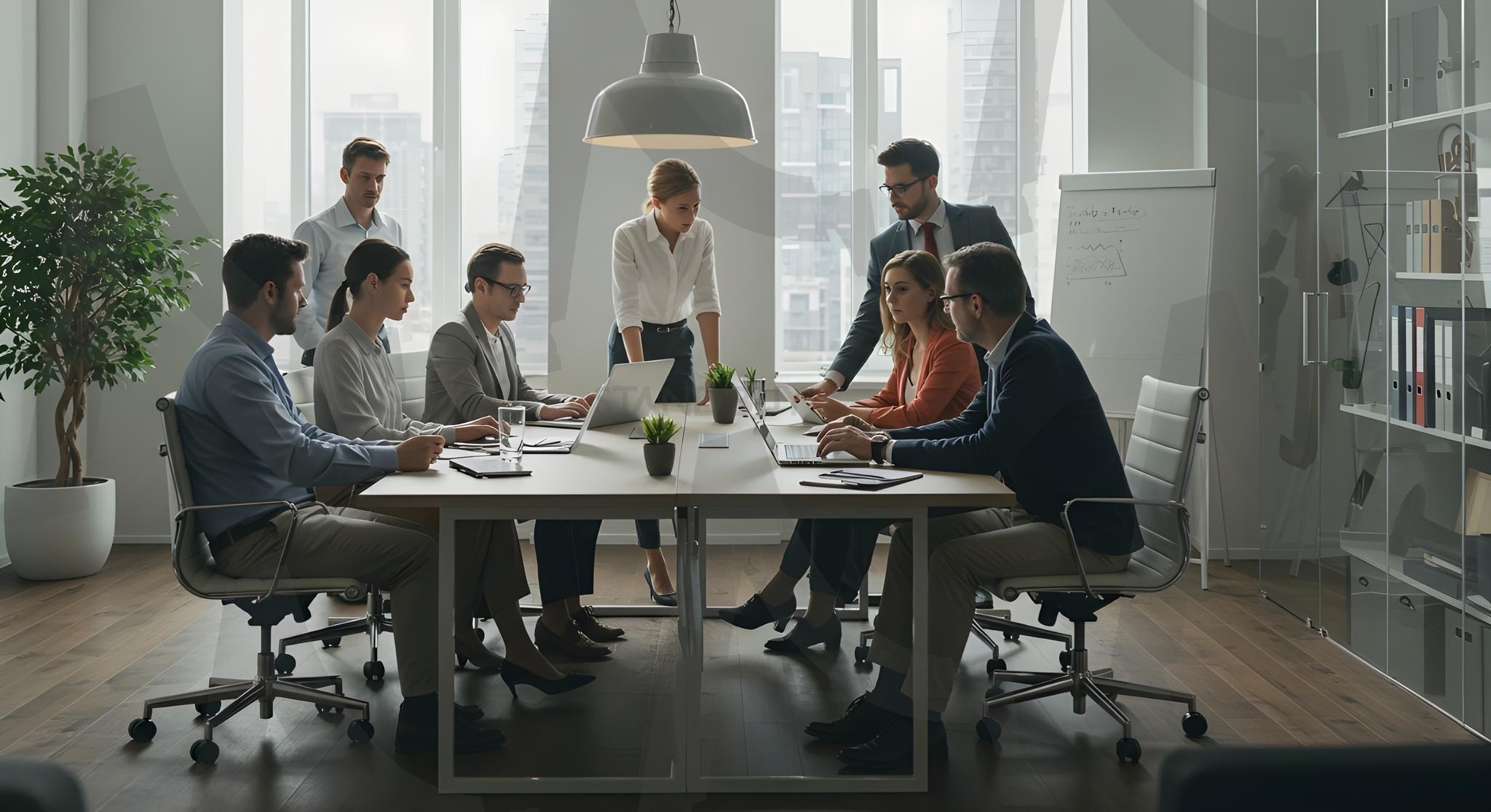 회의 | 사무실, 컨퍼런스, 사람들, 그룹, 여자, 비즈니스 우먼, 팀, 실업가, 보유, 좌석, 표, 비즈니스 사람, 회의, 교실, 작업, 이야기, 팀워크, 남자, 훈련, 컴퓨팅, 표시, 직업적인, 웃고있는, 사람, 회의, 협업, 직장, ai | 스탠바이 STANDBUY 디지털 콘텐츠