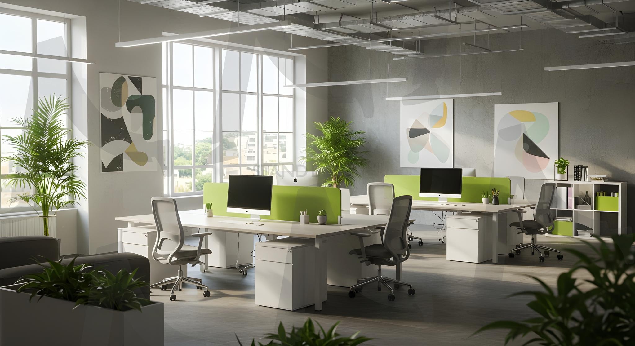 사무실 | 오픈 플랜, 협업 공간, 현대적 디자인, 직원 토론, 다채로운 장식, 업무 환경, 창의성, 팀워크, 편안한 가구, 자연광, 회의실, 기술적 장비, 생산성, 사무용품, 휴식 공간, 사무실, 회사공간, ai | 스탠바이 STANDBUY 디지털 콘텐츠