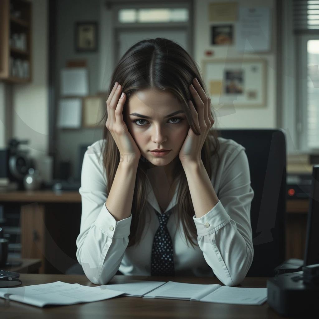 좌절하는 사무 여직원 | ai, 좌절, 절망, 사무직, 사무직원, 여자, 여직원 | 스탠바이 STANDBUY 디지털 콘텐츠