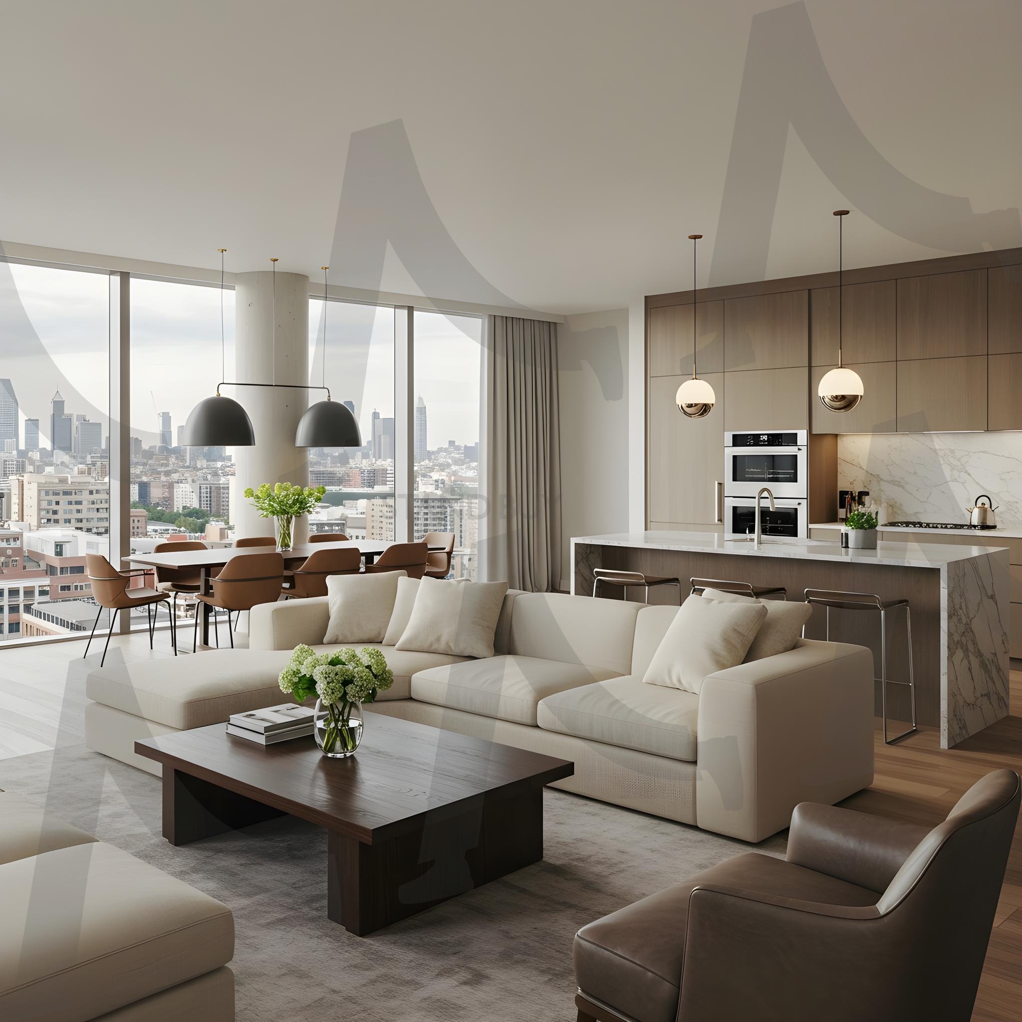 인테리어 디자인 | 인테리어, 디자인, 가구, 배치, 고품격, 깨끗한, 깔금, 집, 주택, 아파트, 거주, 가전제품, tv, 소파, 식탁, 부엌, 침실, ai | 스탠바이 STANDBUY 디지털 콘텐츠