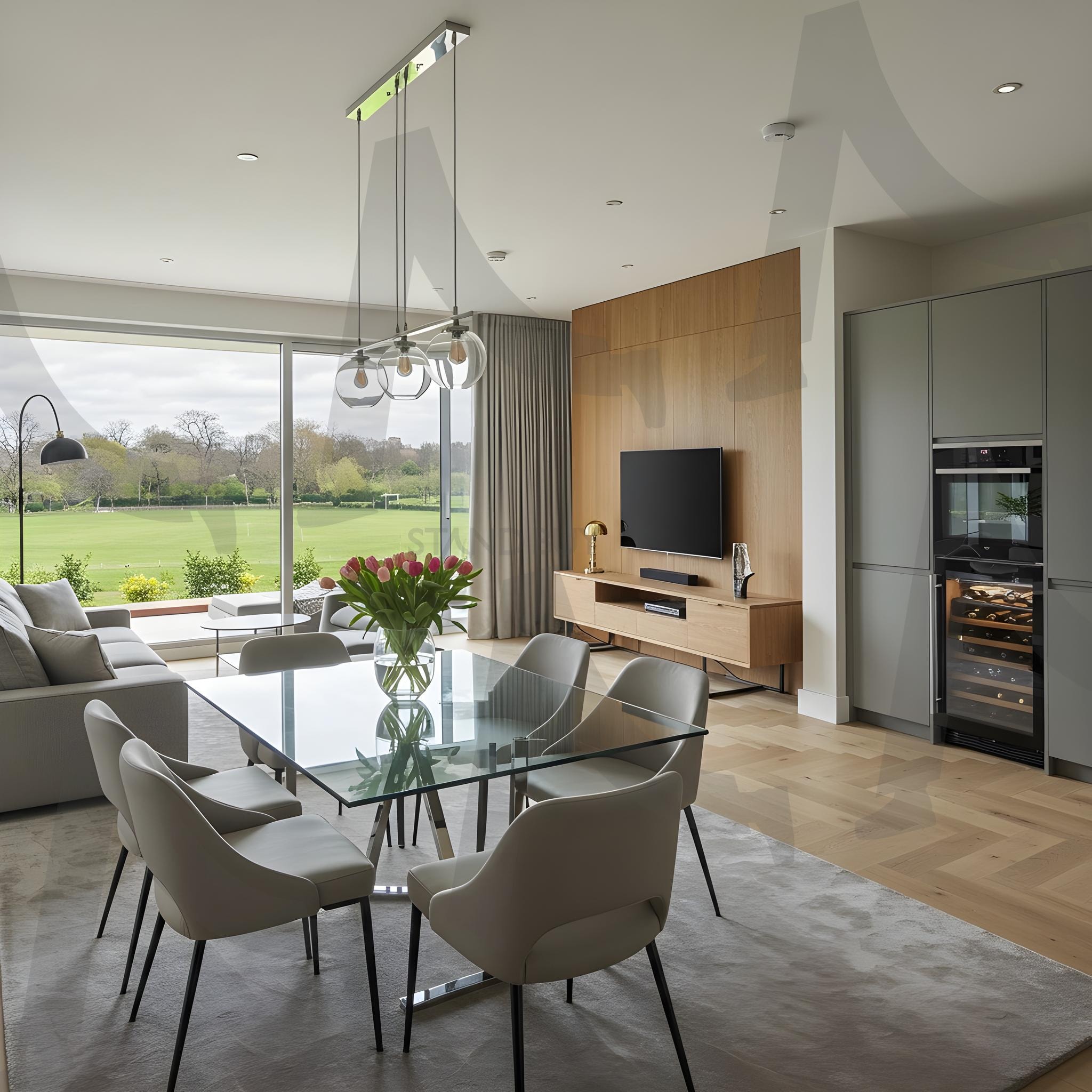 인테리어 디자인 | 인테리어, 디자인, 가구, 배치, 고품격, 깨끗한, 깔금, 집, 주택, 아파트, 거주, 가전제품, tv, 소파, 식탁, 부엌, 침실, ai | 스탠바이 STANDBUY 디지털 콘텐츠