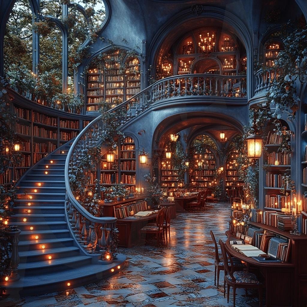 다양한 장소의 도서관의 모습77 | 풍경, 배경, 환경, 도서관, 건물, 책, ai | 스탠바이 STANDBUY 디지털 콘텐츠