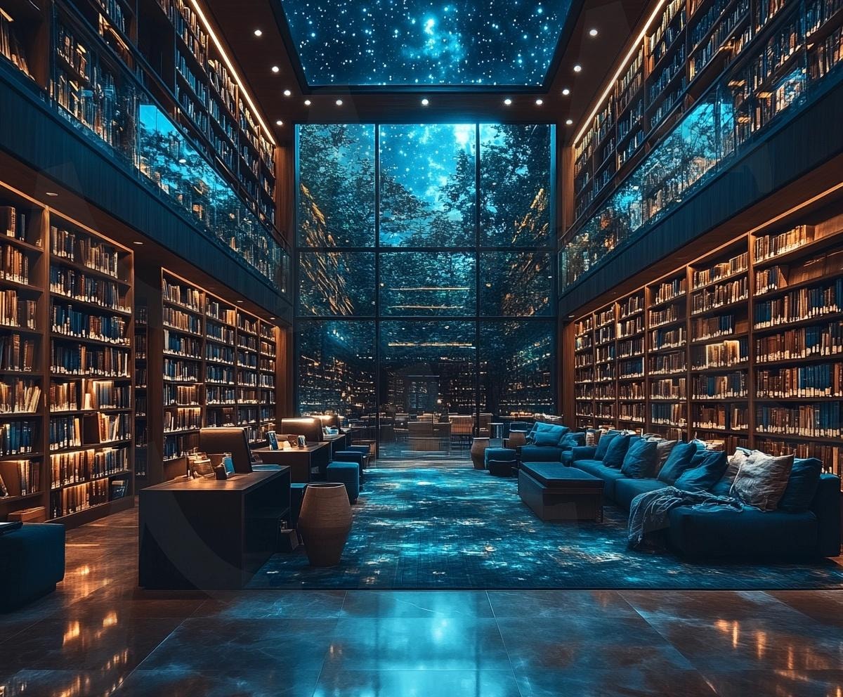 다양한 장소의 도서관의 모습32 | 풍경, 배경, 환경, 도서관, 건물, 책, ai | 스탠바이 STANDBUY 디지털 콘텐츠