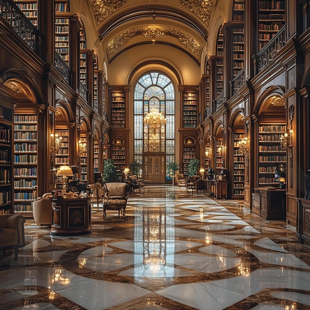 다양한 장소의 도서관의 모습4 | 풍경, 배경, 환경, 도서관, 건물, 책, ai | 스탠바이 STANDBUY 디지털 콘텐츠